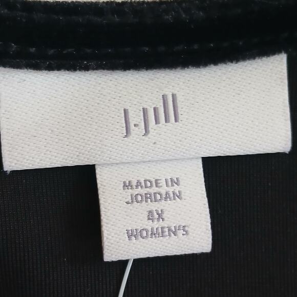 J. Jill Women’s 4X Velvet Wrap Dress Black Midi Tassel Tie Waist - Picture 8 of 16